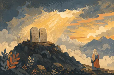 Ten Commandments Tablets on Dawn Mountain
