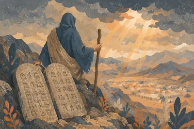 Ten Commandments Tablets on Desert Mountain