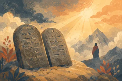 Ten Commandments Tablets on Desert Mountain