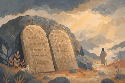 Ten Commandments Tablets on Dawn Mountain