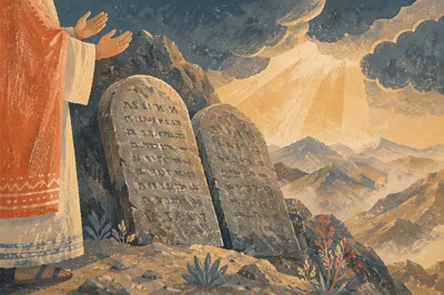 Ten Commandments Tablets on Desert Mountain