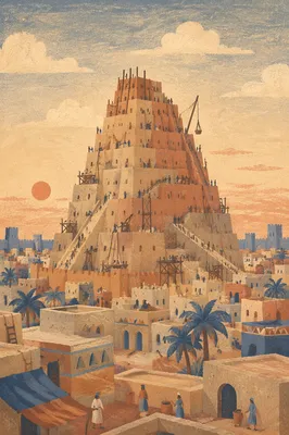 Ancient Tower of Babel City Construction