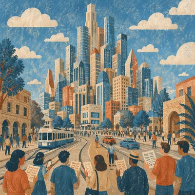 Modern Tower of Babel Cityscape