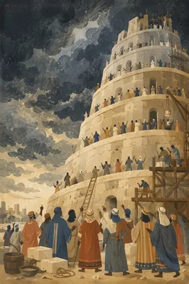 Tower of Babel Builders in Confusion