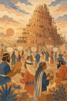 Tower of Babel Confusion at Sunrise