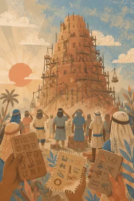 Tower of Babel Language Confusion at Sunrise