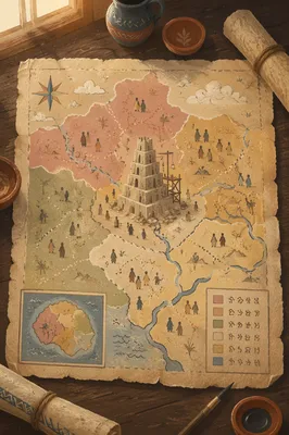 Tower of Babel Ancient Language Map