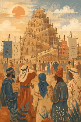 Tower of Babel Workers in Confusion