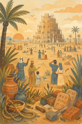 Tower of Babel Confusion at Sunrise