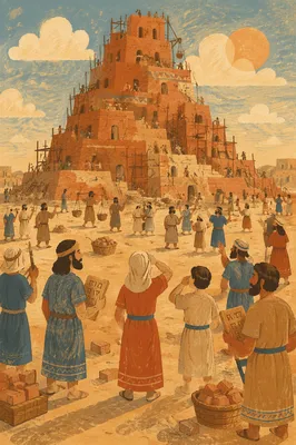 Tower of Babel Confusion at Sunset