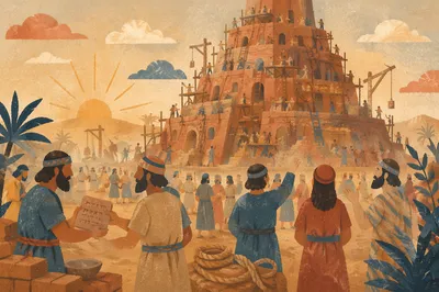 Tower of Babel Confusion at Sunrise
