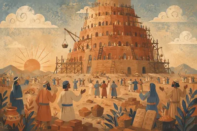 Tower of Babel at Dawn Confusion