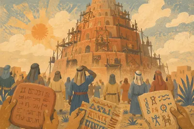 Tower of Babel Confusion at Sunrise