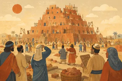 Tower of Babel Confusion at Sunset