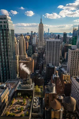 Aerial Rooftop View of Modern Business District