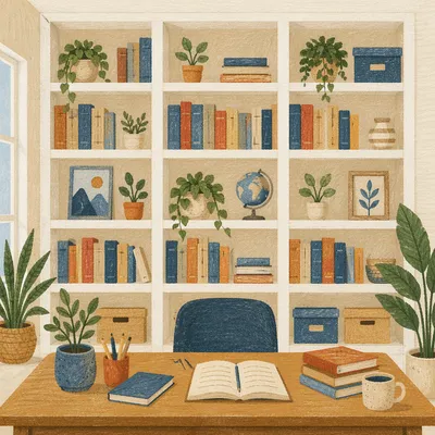 Modern Office Bookshelf for Knowledge and Wisdom