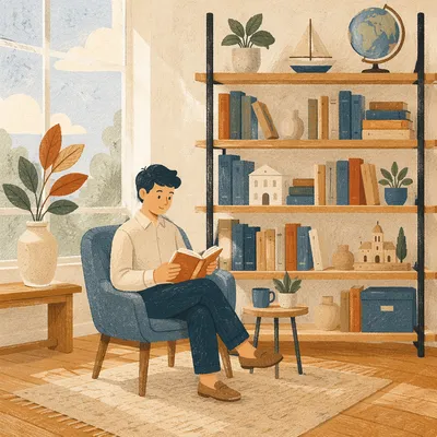 Modern Office Bookshelf with Wisdom Reading Corner