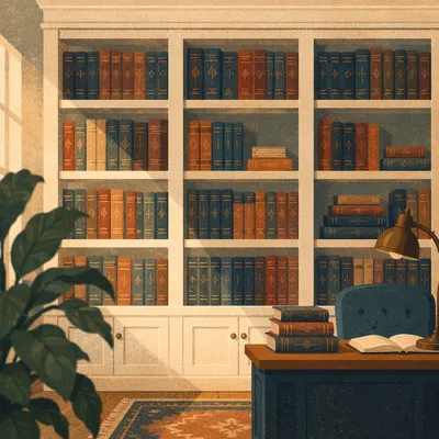 Modern Office Bookshelf of Knowledge and Wisdom