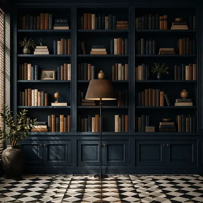 Modern Office Bookshelf with Wisdom Ambience