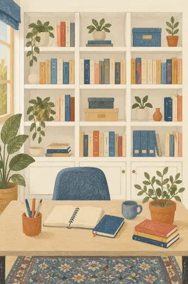Modern Office Bookshelf for Wisdom and Knowledge
