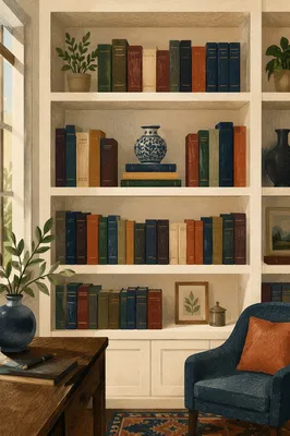 Modern Office Bookshelf of Wisdom