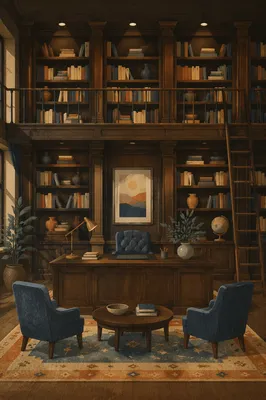 Modern Executive Office Library of Wisdom
