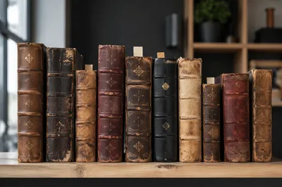 Vintage Bookshelf in Modern Business Office