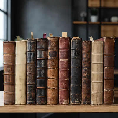 Vintage Bookshelf in Modern Business Office