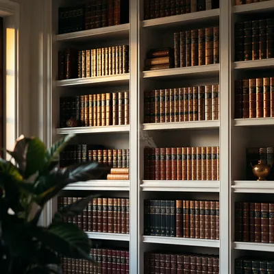 Modern Office Bookshelf with Wisdom Atmosphere
