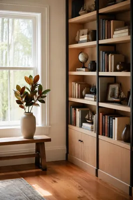 Modern Office Bookshelf Reading Corner