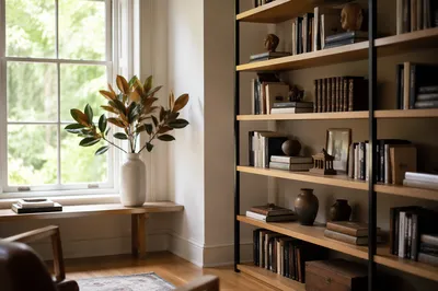 Modern Office Bookshelf Reading Corner