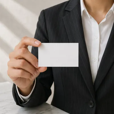 Elegant Business Card Mockup on Marble Table