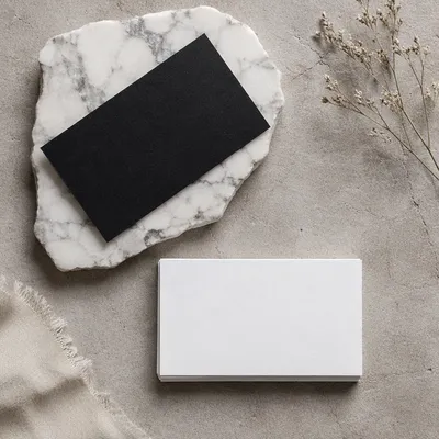 Minimal Business Card Mockup on Marble