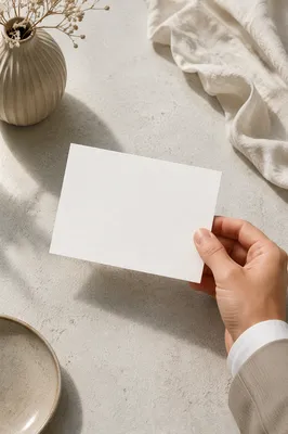 Elegant Business Card Mockup on Marble