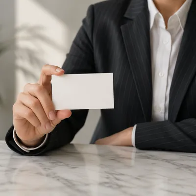 Professional Business Card Mockup on Marble