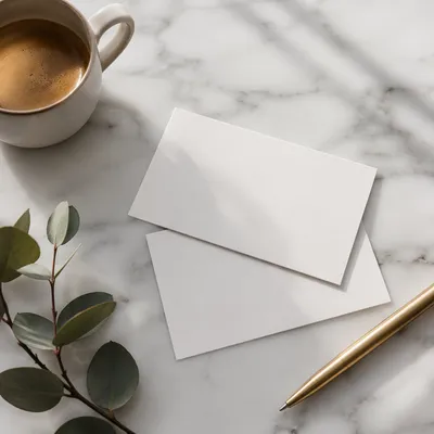 Elegant Business Card Mockup on Marble