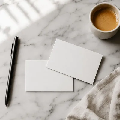 Premium Business Card Mockup on Marble