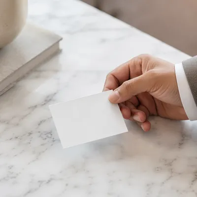 Elegant Business Card Mockup on Marble