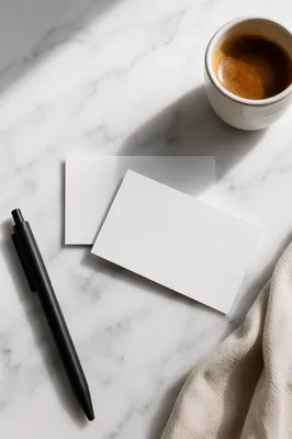 Minimal Business Card Mockup on Marble