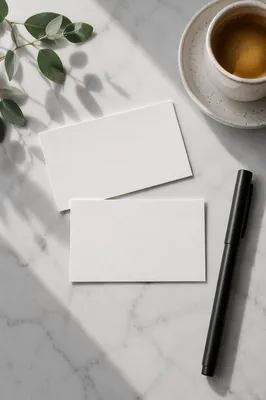 Elegant Business Card Mockup on Marble