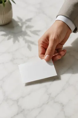 Business Card Mockup on White Marble