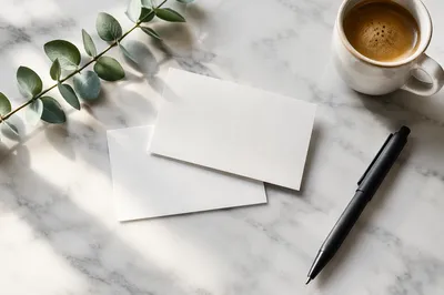 Elegant Business Card Mockup on Marble