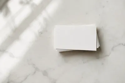 Minimalist Business Card Mockup on Marble