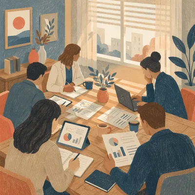 Collaborative Business Meeting at Conference Table