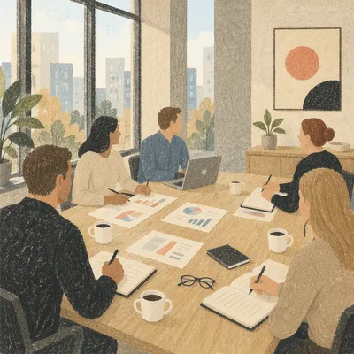 Focused Business Team Meeting at Conference Table