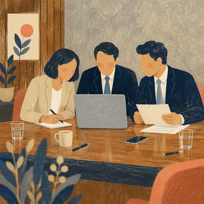 Collaborative Business Meeting at Conference Table