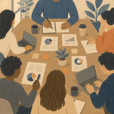 Collaborative Business Meeting at Conference Table