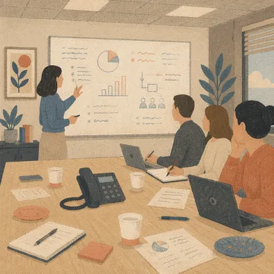 Candid Business Team Meeting at Conference Table