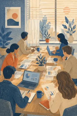 Collaborative Business Meeting at Conference Table