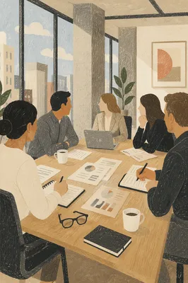 Business Team Meeting at Conference Table